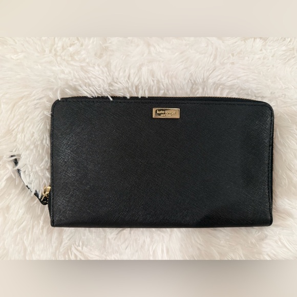 kate spade Handbags - Kate spade Neda zip around Black Long wallet Gold Hardware
